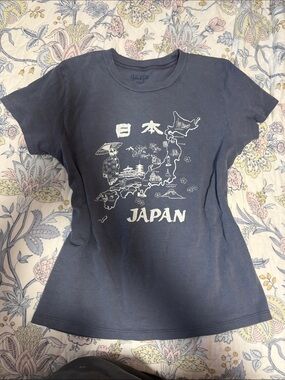 John Galt Japan Graphic Baby Tee Blue